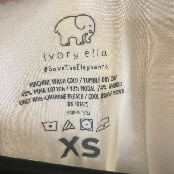 Ivory Ella Blue and White top size XS Pima cotton blend - Picture 4 of 5